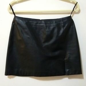 Wilsons Leather Maxima L.E. Black Leather Mini Skirt Women Size 8